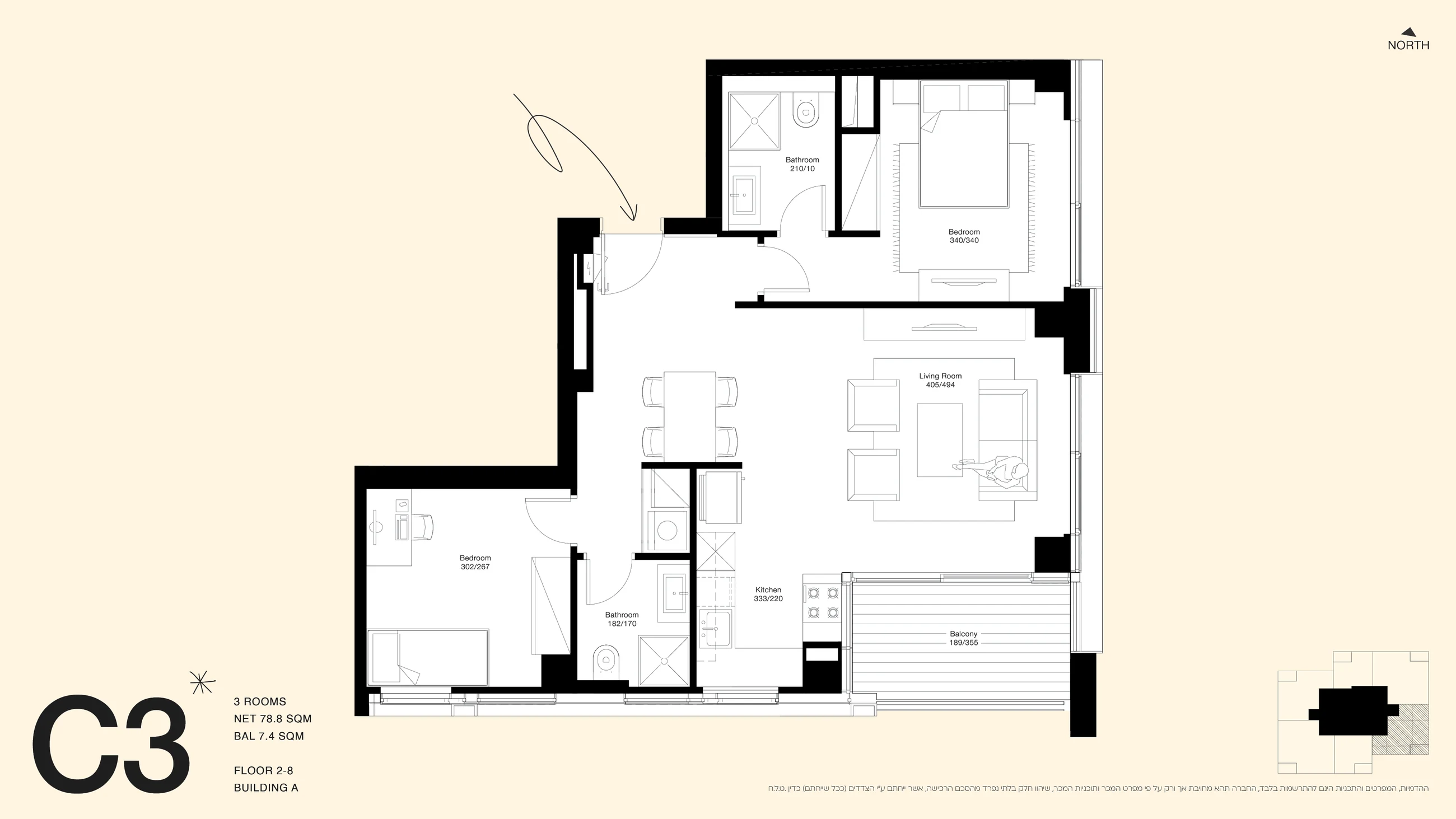 Frankly Building A layout C3 illustrative floor plan
