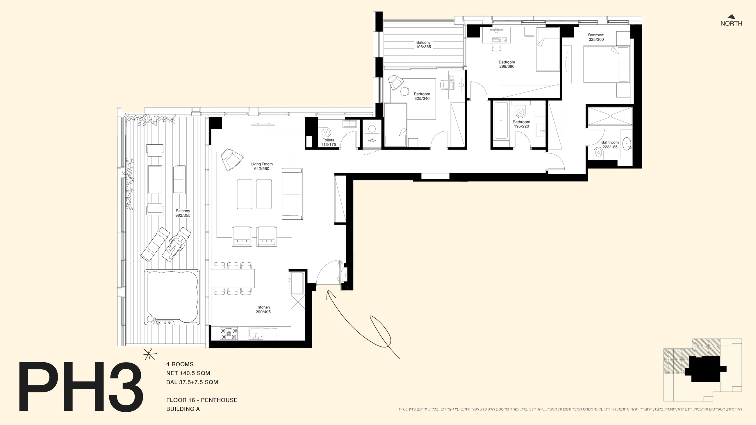 Frankly Building A layout PH3 illustrative floor plan