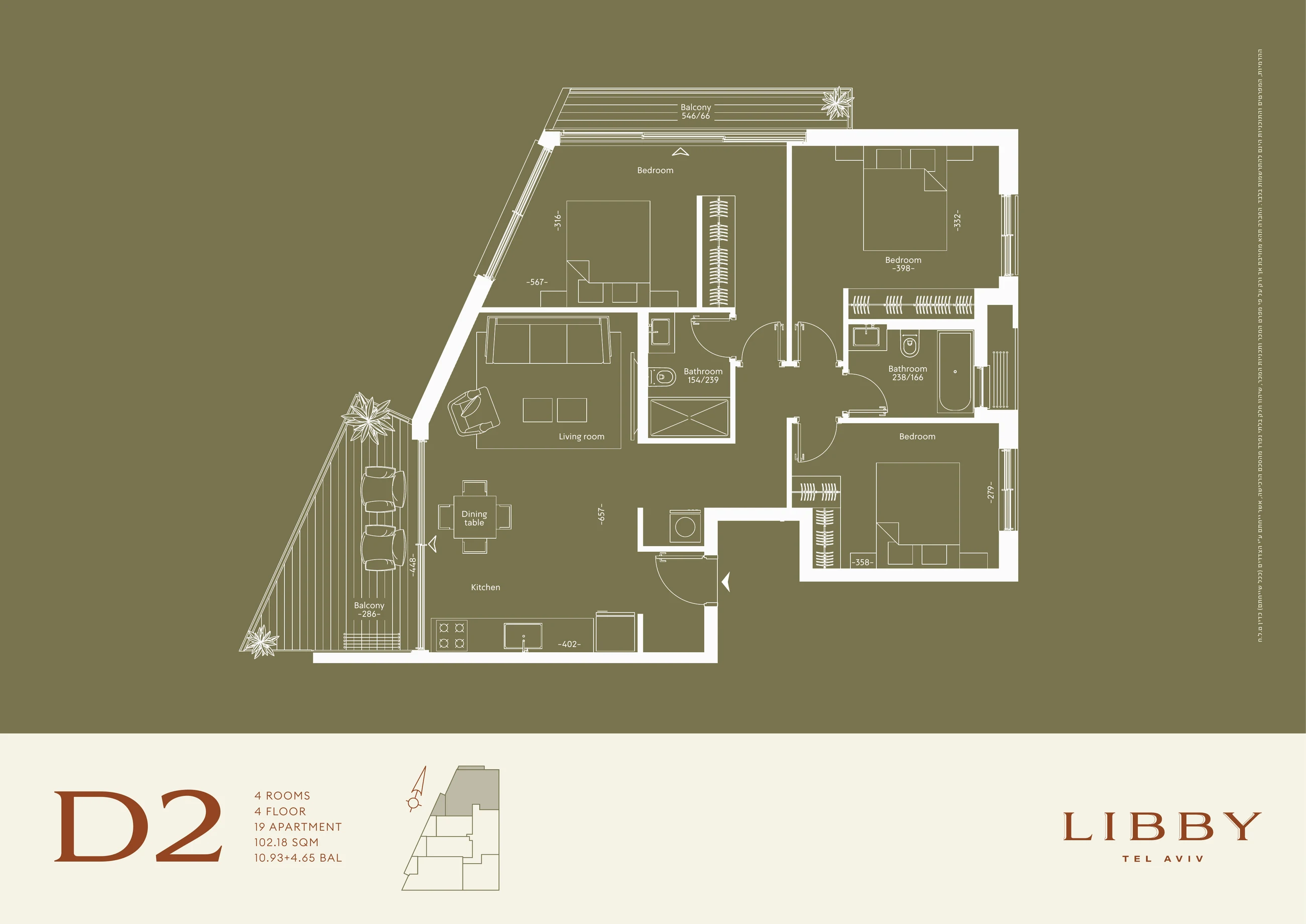 Libby apartment 19 type D2 floor plan