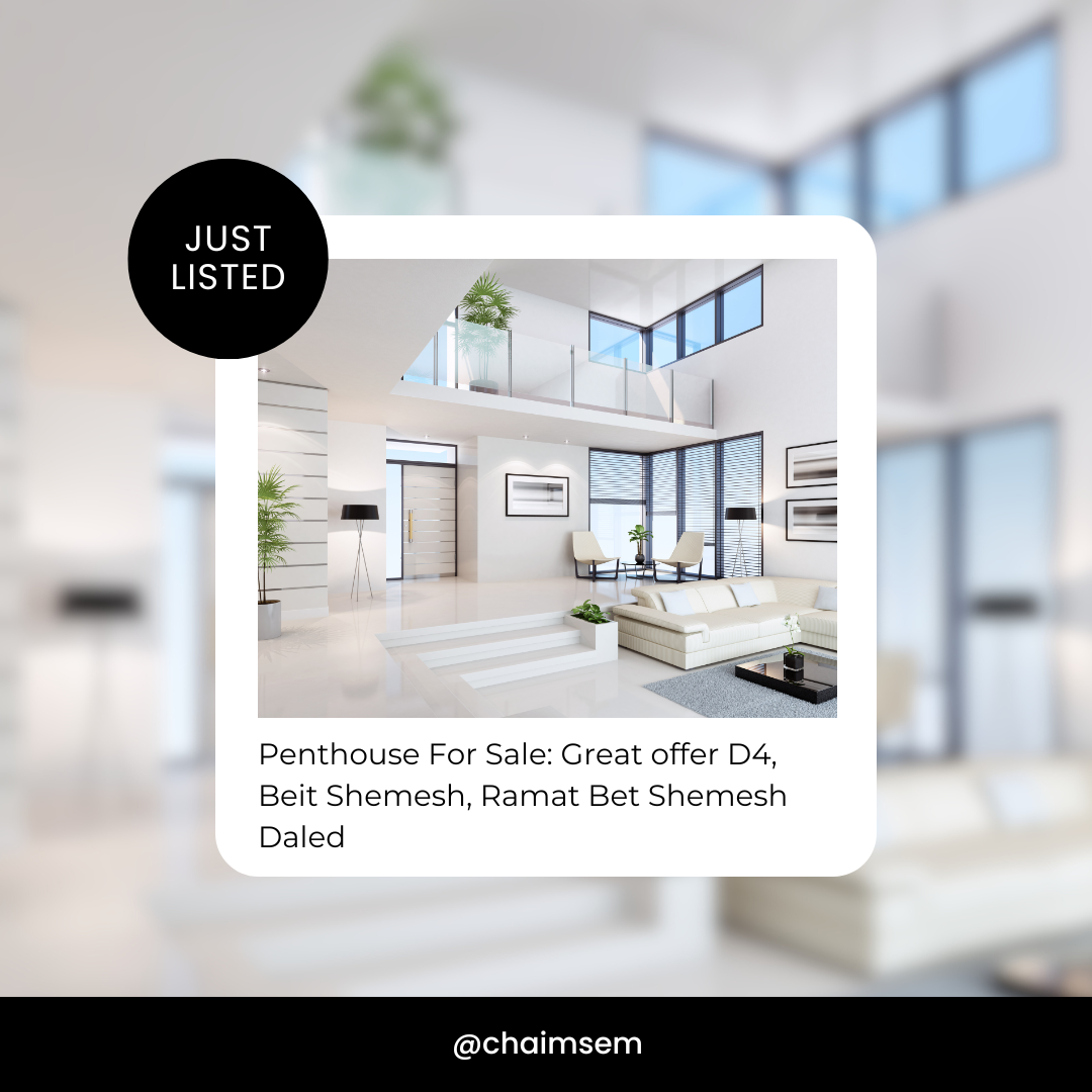 Penthouse For Sale: Great offer D4, Beit Shemesh, Ramat Bet Shemesh Daled