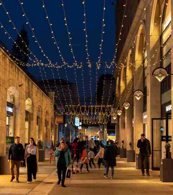 jerusalem at night bright lights