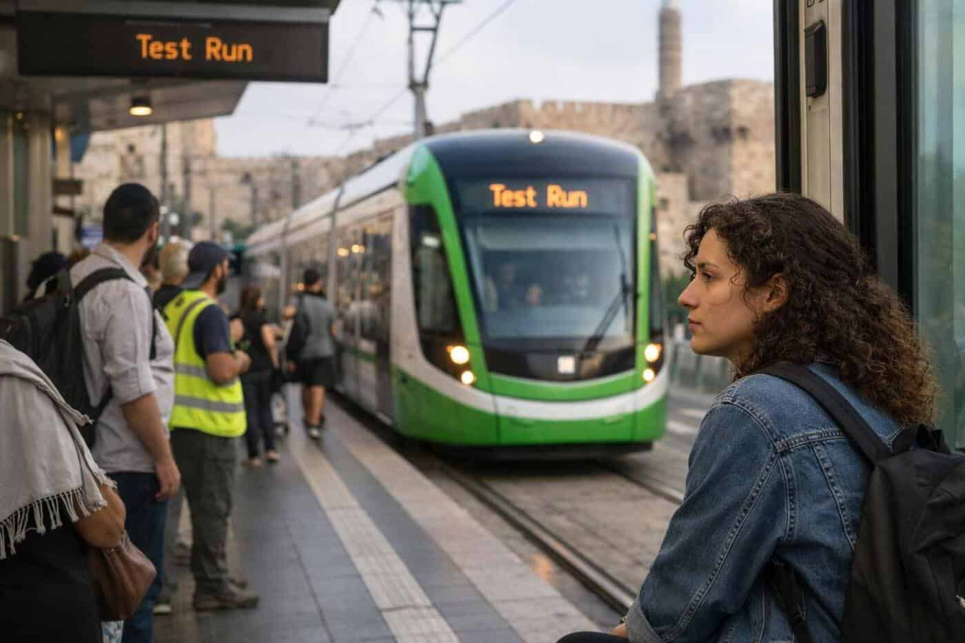 Green Line Test Jerusalem's Transit Revolution: Green Line Light Rail Tests Begin