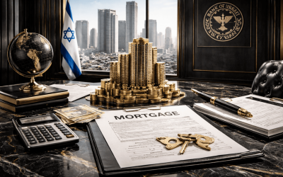 Mortgage and real estate finance Israel bank concept.