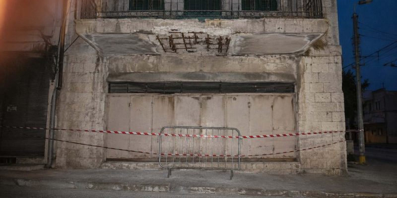 abandoned street corner at dawn israel