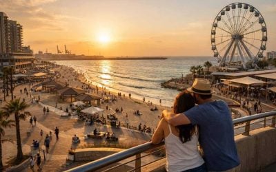 View of Ashdod's Golden Coast development and modern tourism infrastructure along the Israeli coastline