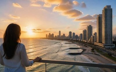 Bat Yam coastline highlighting the coastal property price gap near Tel Aviv