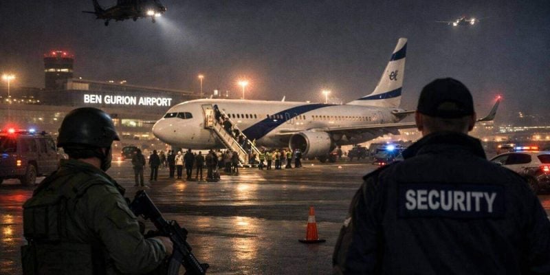 Travelers at Ben-Gurion Airport during high-security phased reopening