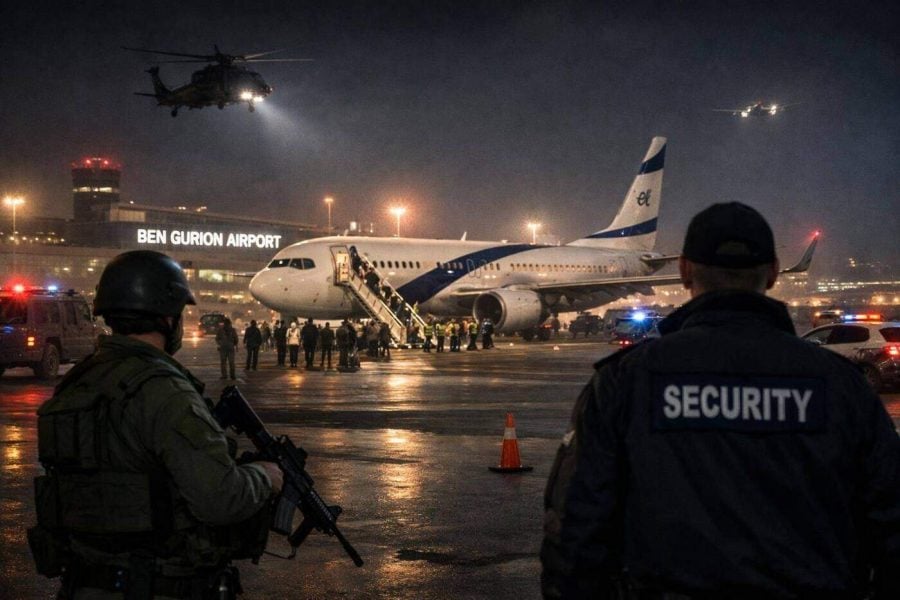 Travelers at Ben-Gurion Airport during high-security phased reopening