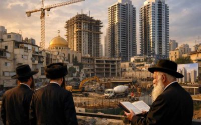 Aerial view of Bnei Brak highlighting new urban zoning developments and real estate investment projects