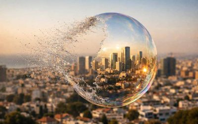 Construction cranes over modern apartment buildings in Tel Aviv representing the Israeli real estate market and housing supply