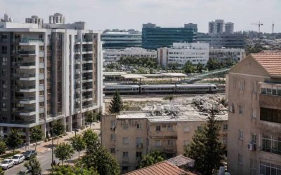 Modern apartment buildings near a university and medical district in Be’er Sheva