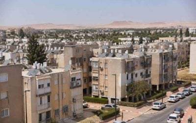 Older apartment buildings in Dimona residential neighborhood suitable for real estate investment