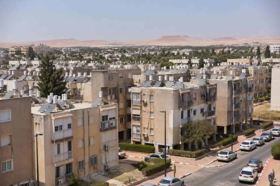 Older apartment buildings in Dimona residential neighborhood suitable for real estate investment