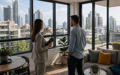 Modern apartment buildings in central Tel Aviv viewed as part of a rental property investment search