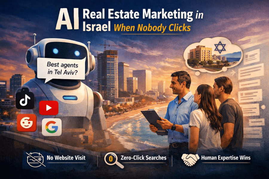 AI real estate marketing Israel no website clicks needed.