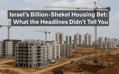 Israel billion shekel housing project construction site.