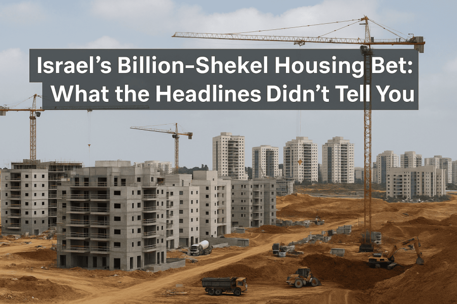 Israel billion shekel housing project construction site.