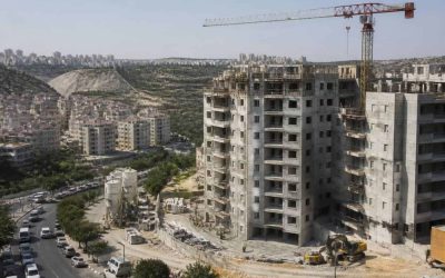 New apartment buildings under construction in a growing residential neighborhood of Beit Shemesh