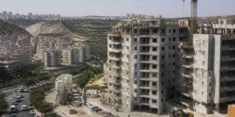New apartment buildings under construction in a growing residential neighborhood of Beit Shemesh