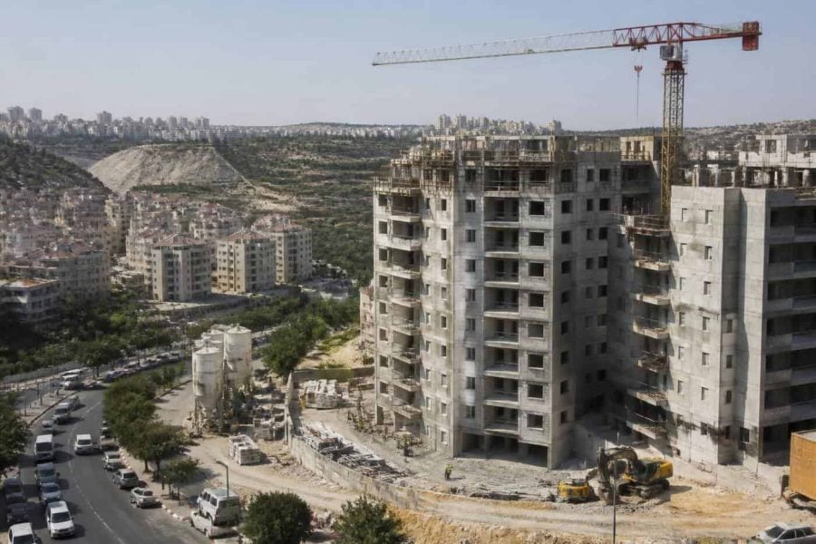 New apartment buildings under construction in a growing residential neighborhood of Beit Shemesh
