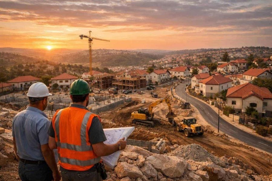 Architectural plans and development mapping for the Neve Tzuf community expansion