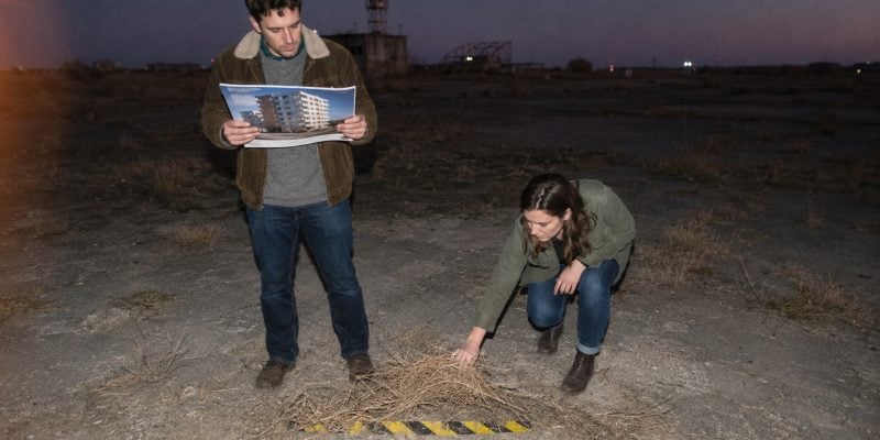 exploring an abandoned airfield at dusk