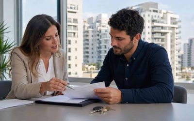Foreign buyer preparing mortgage documents before viewing property in Israel