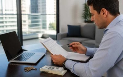 Foreign buyer preparing bank documents for an Israeli apartment purchase