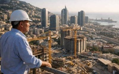 Oron Real Estate urban renewal project construction site and modern skyline in Haifa