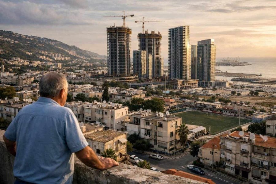 Modern architectural rendering of the urban renewal and skyline transformation in Kiryat Eliezer, Haifa