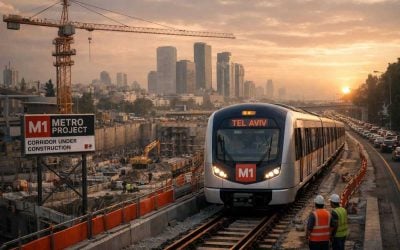 Map or illustration of the historic M1 Corridor for the Israel Metro project