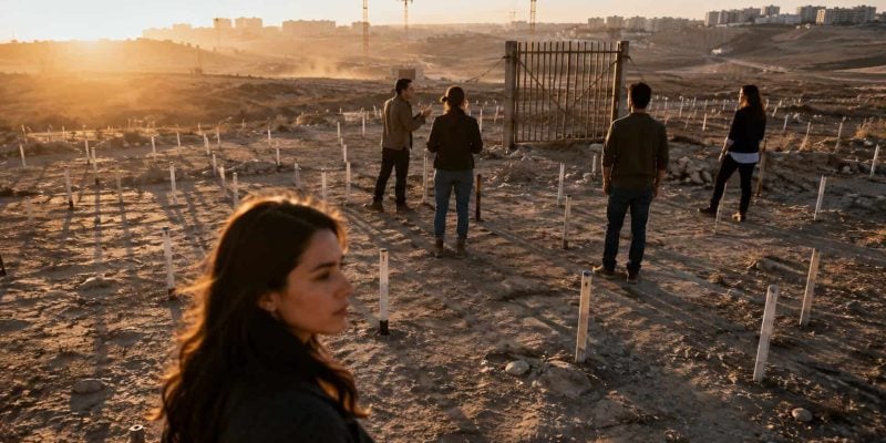 israel on a building site taken by drone up close