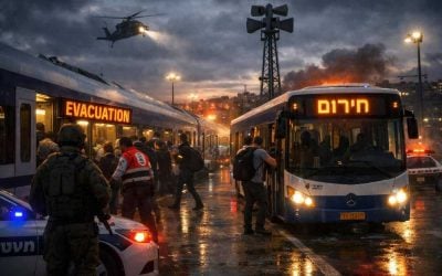 Public transportation vehicles in Israel operating under emergency protocols