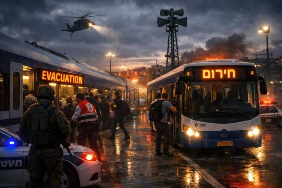 Public transportation vehicles in Israel operating under emergency protocols