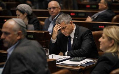 Israeli Knesset plenum session voting on the 2026 national budget first reading