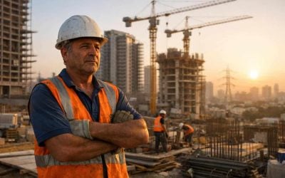Construction cranes and new building developments in Israel amidst 2026 market changes