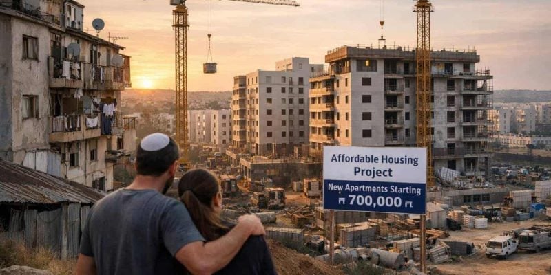 Illustration of Israel’s discounted housing initiative amid rising affordability pressures