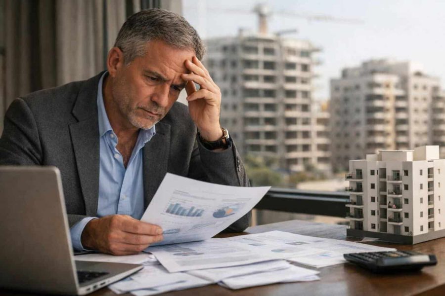 Israel real estate market chart showing data pause in February