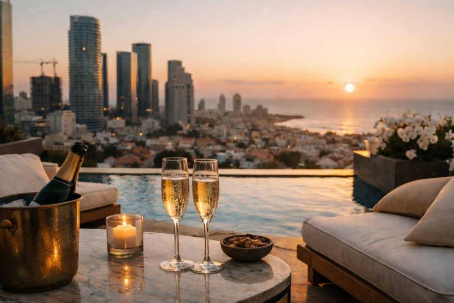 Modern luxury high-rise apartment buildings in Tel Aviv representing Israel's real estate market rebound