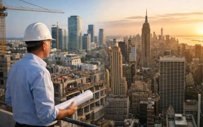 Tel Aviv and New York City skylines representing Israeli real estate expansion and resilience