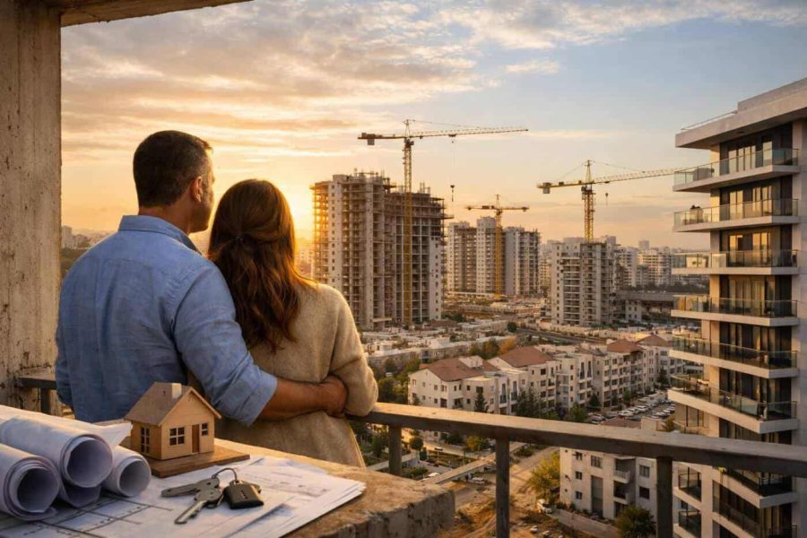 New residential construction in Israel highlighting the growing housing supply