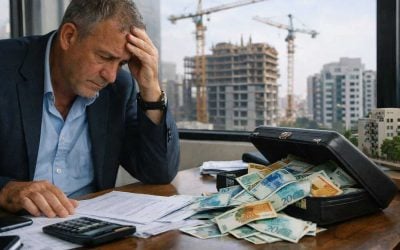 Israeli construction site and legal gavel symbolizing the court ruling on real estate tax refunds