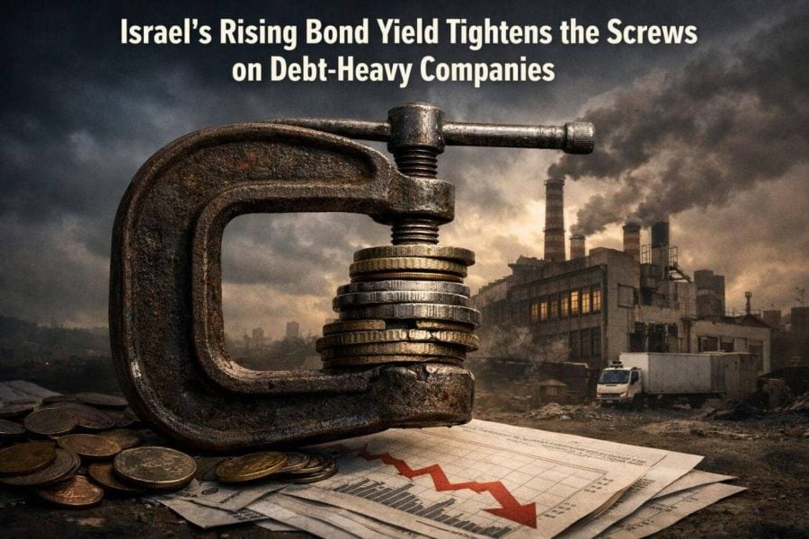 Chart illustrating Israel's rising bond yields and pressure on debt-heavy companies