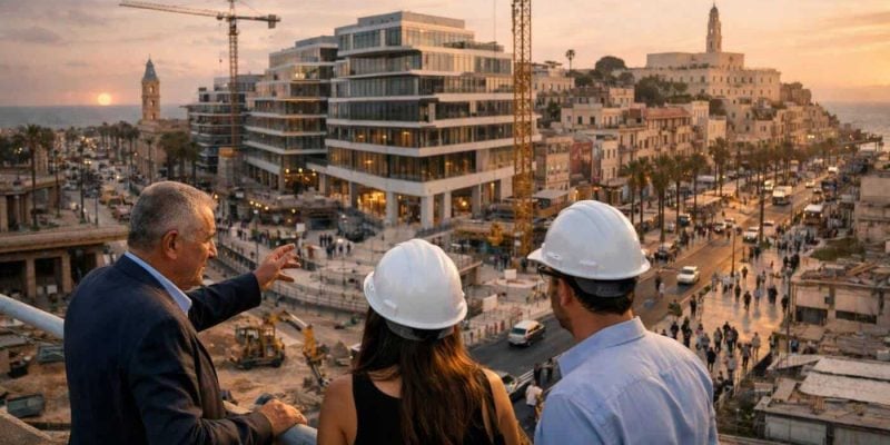 Rendering of Gabso Group's modern real estate landmark project on Jerusalem Boulevard in Jaffa