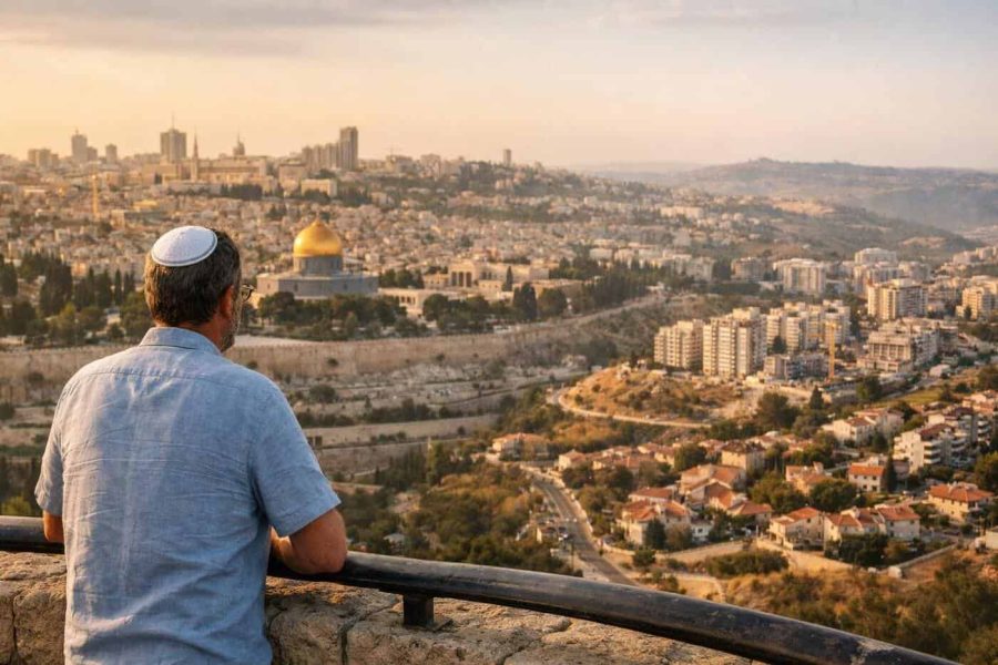 Panoramic view of modern residential real estate developments in Jerusalem and Beit Shemesh, Israel