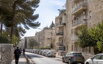Residential apartment buildings in Jerusalem undergoing urban renewal planning