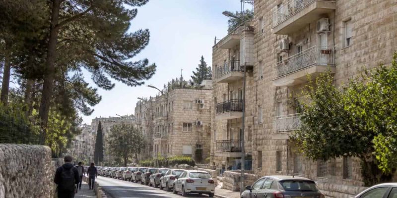 Residential apartment buildings in Jerusalem undergoing urban renewal planning