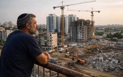 Rendering of the Yoseftal urban renewal project in Kfar Saba showing modern residential towers