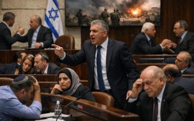 Israeli Knesset plenum session during the 2026 budget vote debate