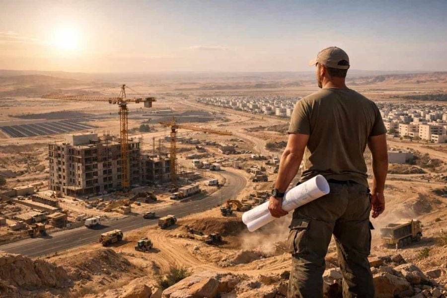 Aerial view of Kiryat Gat and Plugot expansion area in the Negev region